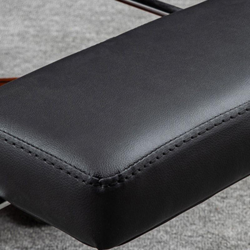 Chaise de bureau à glissement moderne chaise de bureau de hauteur de siège réglable en cuir en noir