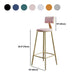 Glam Footrest Counter Stool Fabric Low Back Barstool with 4 Gold Iron Legs Clearhalo 'Bar Furniture' 'Bar Stools' 'bar_stools' 'furn' 'furn_bar_stools' 'Furniture' 'Kitchen & Dining Furniture' 1200x1200_7f6d13ba-fe81-4578-a120-f5c5c5e930b3