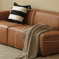 Contemporary Stationary Faux Leather Living Room Square Arm Sofa