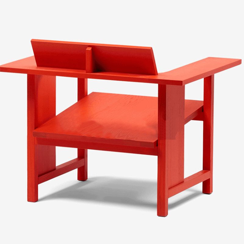 Modern Arm Chair Solid Wood Open Back Guest Chair for Dining Room