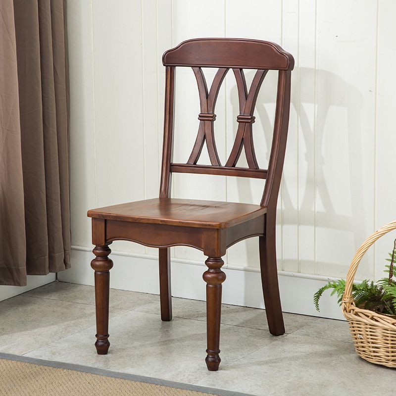 Traditional Wooden Dining Chair 35''H Cross Back Side Chair with 4 Legs for Restaurant Clearhalo ' kitchen&dining_furn' 'Dining Chairs' 'Dining Tables & Seating' 'dining_chair' 'furn' 'furn_dining_chair' 'Furniture' 'furniture_dining_chair' 'Kitchen & Dining Furniture' 'kitchen' 1200x1200_7f6fdaa7-bf45-4a81-b60d-d408eb135b7a