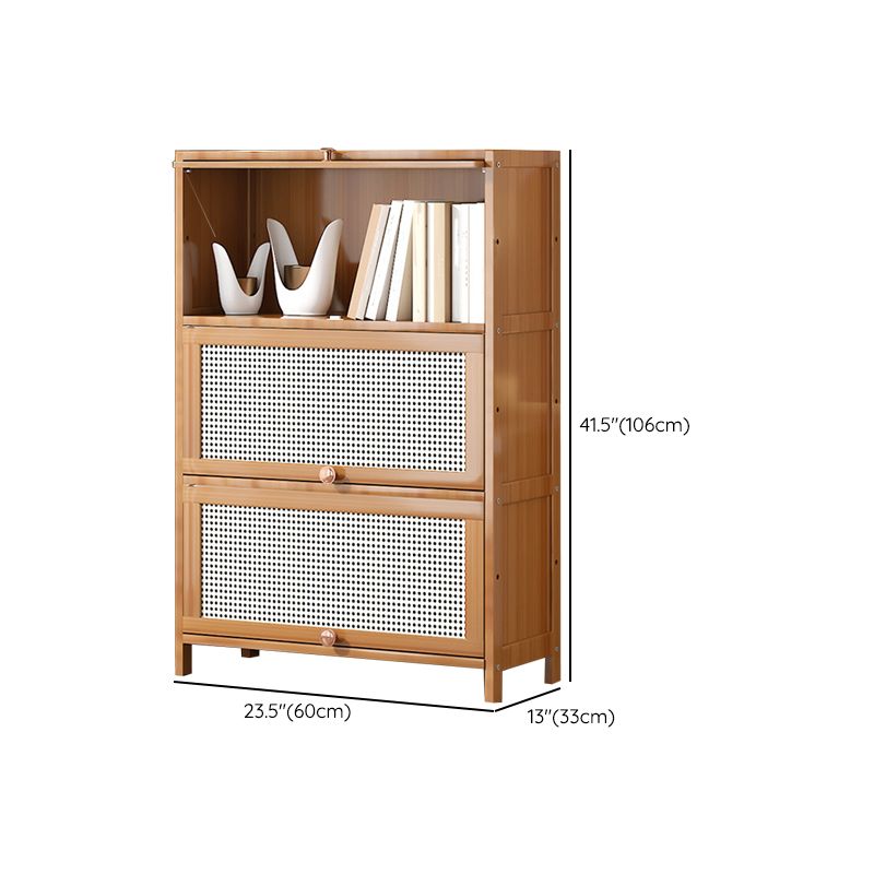 Estantería de bambú estandarias contemporáneas con gabinetes con gabinetes