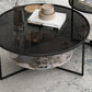 Contemporary Coffee Table Round Glass Top Cocktail Table with Storage Clearhalo 'Coffee & Accent Tables' 'Coffee Tables' 'coffee_tables' 'furn' 'furn_coffee_tables' 'Furniture' 'Living Room Furniture' 1200x1200_7f731296-1bfe-40c2-8315-6940cf569cc2