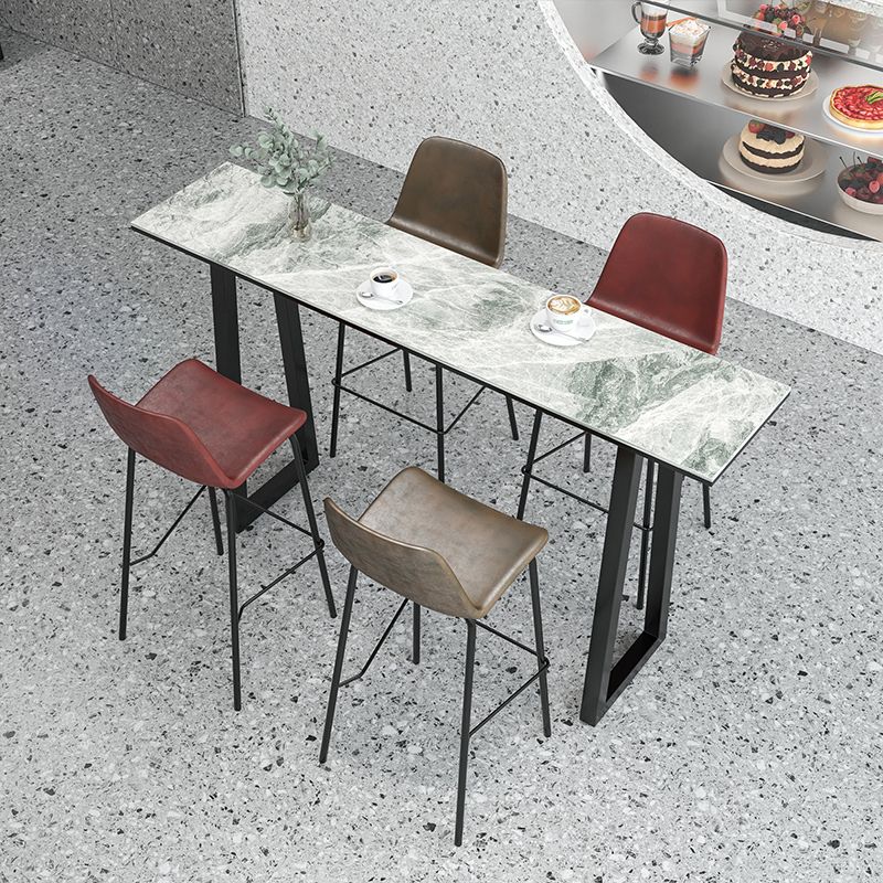 Rechthoek Stone Bistro Accent Dining Table Industriële Sled Indoor Pub Table