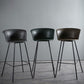 Modern Bucket Low Back Counter Chair Faux Leather Counter Bar Stool for Dining Room