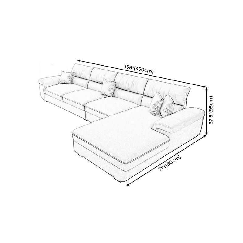 Modern Pillow Top Arm Sofa 37.4"H Removable Cushions Sectionals with 4 Pillows Clearhalo 'furn' 'furn_sectionals' 'Furniture' 'furniture_sectionals' 'kitchen' 'kitchen_sectionals' 'Living Room Furniture' 'Sectionals' 1200x1200_7f753d5c-ab76-4b45-9718-d378c5f0e95b