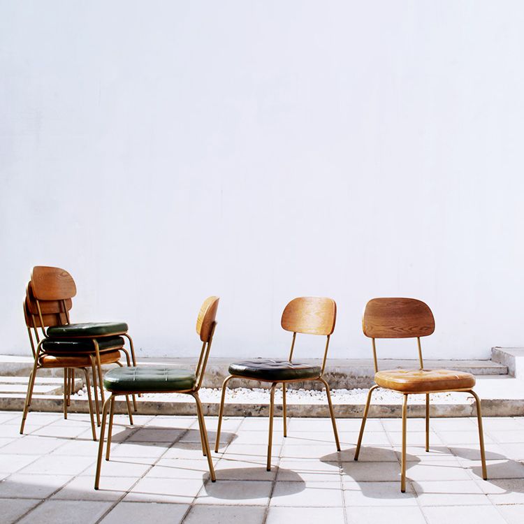 Industrial Style PU Leather Dining Chairs Open Back Dining Arm Side Chairs for Home Clearhalo ' kitchen&dining_furn' 'Dining Chairs' 'Dining Tables & Seating' 'dining_chair' 'furn' 'furn_dining_chair' 'Furniture' 'furniture_dining_chair' 'Kitchen & Dining Furniture' 'kitchen' 1200x1200_7f7563fc-10cb-4389-9845-2a7bd8ea6880