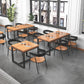 Industrial Style Solid Wood Dining Table Square Table with Trestle Base for Dinning Room Clearhalo ' dining_table' 'Dining Tables & Seating' 'Dining Tables' 'furn' 'furn_dining_table' 'Furniture' 'furniture_dining_table' 'Kitchen & Dining Furniture' 'kitchen&dining_furn' 'kitchen' 'kitchen_dining_table' 1200x1200_7f771651-4051-4a83-b6d0-2715770589b0