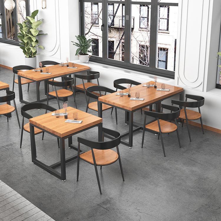 Industrial Style Solid Wood Dining Table Square Table with Trestle Base for Dinning Room Clearhalo ' dining_table' 'Dining Tables & Seating' 'Dining Tables' 'furn' 'furn_dining_table' 'Furniture' 'furniture_dining_table' 'Kitchen & Dining Furniture' 'kitchen&dining_furn' 'kitchen' 'kitchen_dining_table' 1200x1200_7f771651-4051-4a83-b6d0-2715770589b0
