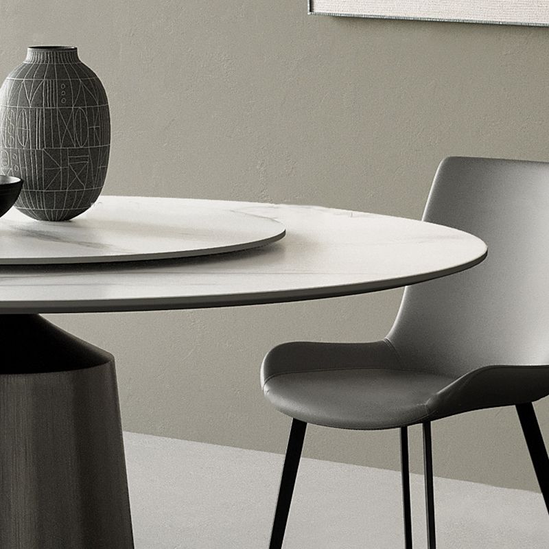 Tavolo da pranzo in pietra rotonda mobili bianchi moderni con base di piedistallo per casa