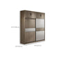 Freestanding Solid Wood Wardrobe Armoire Contemporary Wardrobe with Drawer