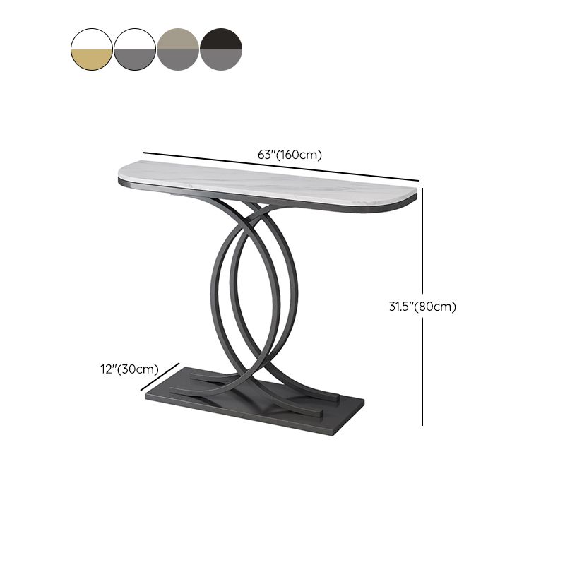 Table de consola de media luna glamera mesa de sofá de consola de hierro para hall