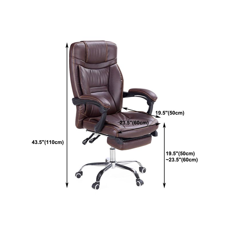 Modern Padded Arms Office Chair Leather Adjustable Seat Height Chair Clearhalo 'furn' 'furn_office_chair' 'Furniture' 'Office Chairs' 'Office Furniture' 'office_chair' 1200x1200_7f7bf256-6f43-4e70-91f6-255014c4c224