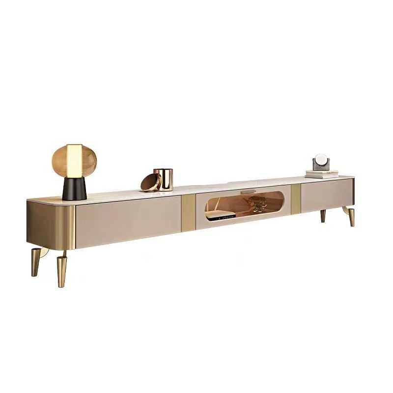 Glam Stone Stand Console Drawers Included Media Console with Doors Clearhalo 'furn' 'furn_tv_stands_entertainment_centers' 'Furniture' 'Living Room Furniture' 'TV Stands & Entertainment Centers' 'TV Stands & Media Storage Furniture' 'tv_stands_entertainment_centers' 1200x1200_7f7c0c81-3b89-4a92-8312-a6bf8e2880c6