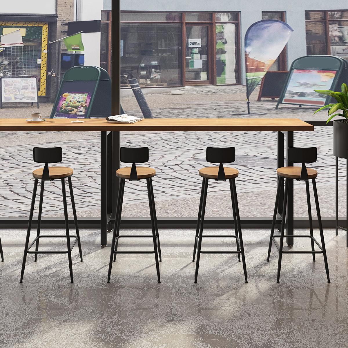 Industrial Bar Table Set 1/7 Pieces Solid Wood Rectangle Table and Stool Set Clearhalo 'Bar Furniture' 'furn' 'furn_home_bar_bar_sets' 'Furniture' 'Home Bars & Bar Sets' 'home_bar_bar_sets' 'Kitchen & Dining Furniture' 1200x1200_7f7ee3b3-bd27-433d-a222-e427be283294