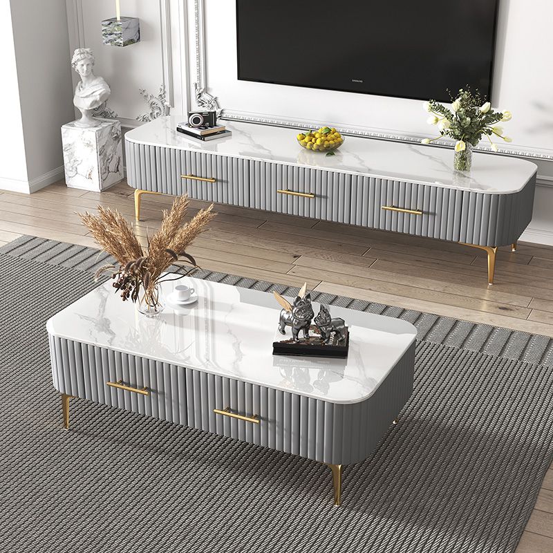 16"H Glam Coffee Table Rectangle 4 Legs Coffee Cocktail Table Clearhalo 'Coffee & Accent Tables' 'Coffee Tables' 'coffee_tables' 'furn' 'furn_coffee_tables' 'Furniture' 'Living Room Furniture' 1200x1200_7f7f4ff7-45cc-410a-857b-816f3243a5f6