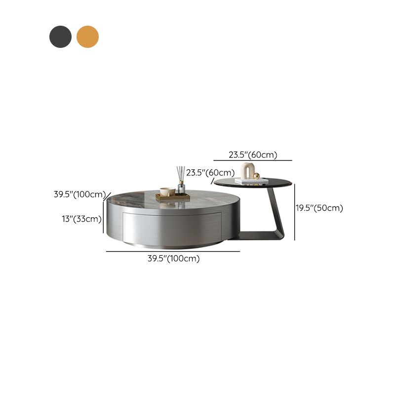 Tavolino moderno di tavolino in ardesia e vetro