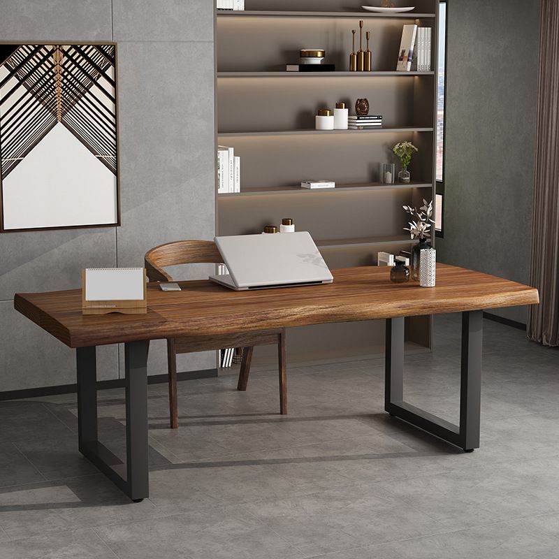 Bureau de bureau en bois massif moderne de 29,53 pouces de haut de bureau avec base de traîneau