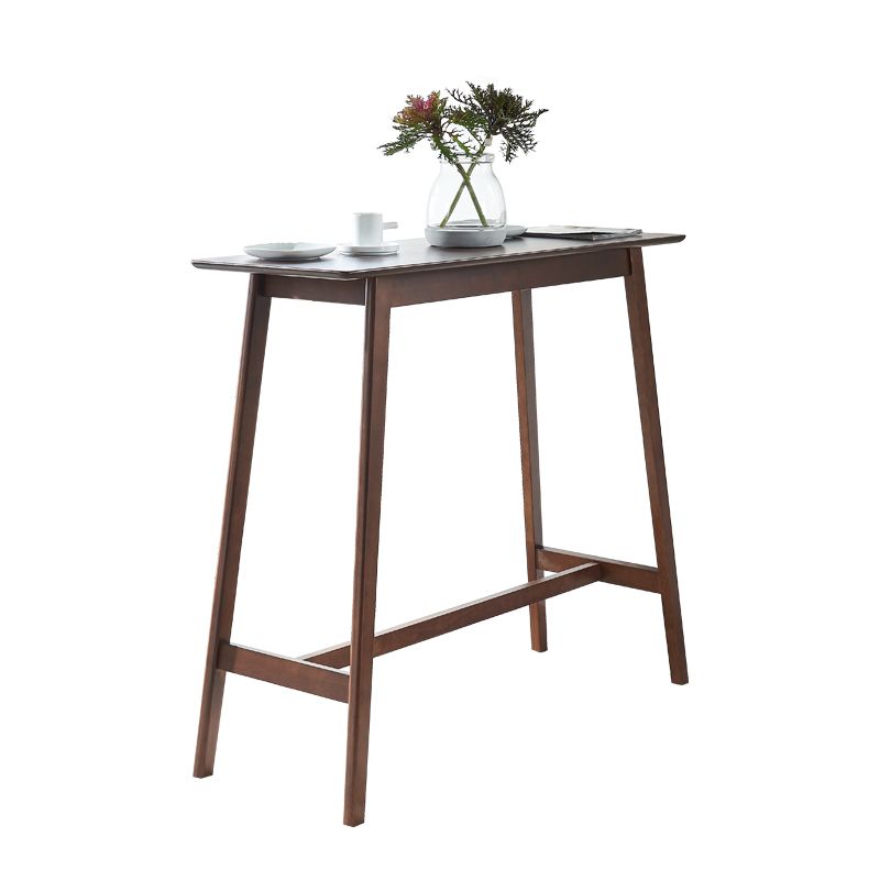Contemporary Bar Dining Table Rectangle Wood Bar Table Trestle Base in Brown Clearhalo 'Bar Furniture' 'Bar Tables' 'bar_tables' 'Furniture' 'furniture_bar_tables' 'Kitchen & Dining Furniture' 'kitchen&dining_furn' 'kitchen' 1200x1200_7f820ba6-5324-4867-81ed-ea257a527655