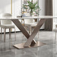 Nordic Sintered Stone Top Dining Set Rectangle 1/2/4/5/7 Pieces Dining Table with Chairs Clearhalo 'Dining Room Sets' 'Dining Tables & Seating' 'dining_room_set' 'furn' 'furn_dining_room_set' 'Furniture' 'furniture_dining_room_set' 'Kitchen & Dining Furniture' 1200x1200_7f8278d1-349a-4647-97f1-0de33af67d91