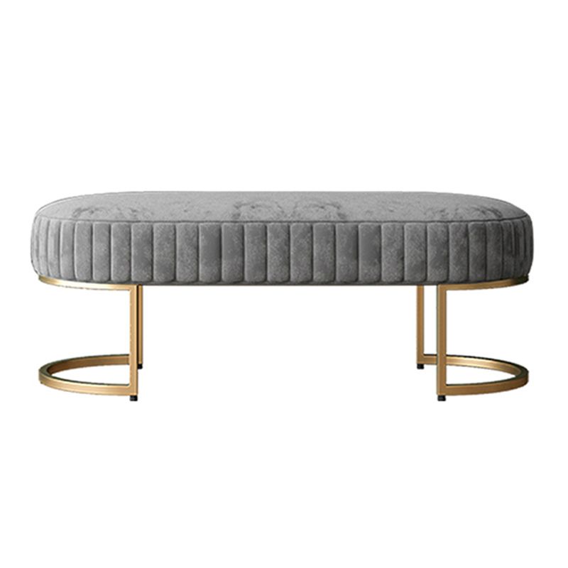 Glam Oval Bench with Legs Velvet Foam Solid Color Bench for Bedroom Clearhalo 'Benches' 'Chairs & Seating' 'furn' 'furn_benches' 'Furniture' 'Living Room Furniture' 1200x1200_7f82a5d6-3487-488f-b0d5-064d4b6fd024