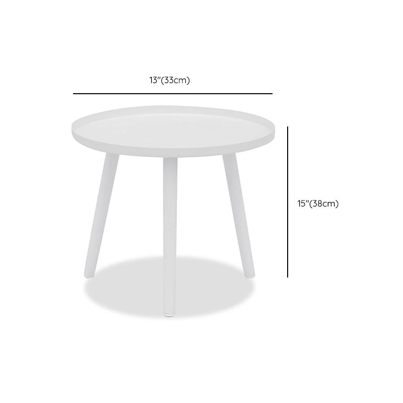 Metal Round 3 Legs End Table Minimalist Tray Top Accent Side Table