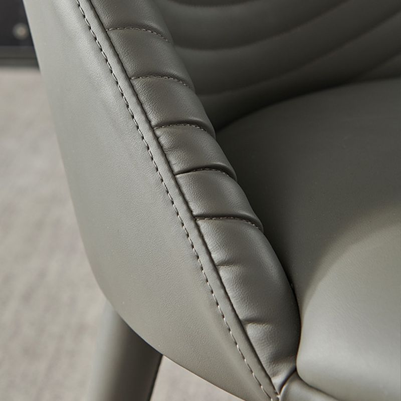 Modern Style Faux Leather Dining Chairs Metal Armless Dining Chair for Home Use Clearhalo 'Dining Chairs' 'Dining Tables & Seating' 'dining_chair' 'furn' 'furn_dining_chair' 'Furniture' 'Kitchen & Dining Furniture' 1200x1200_7f851e72-5b41-4b9e-b456-cdab56ef5f10