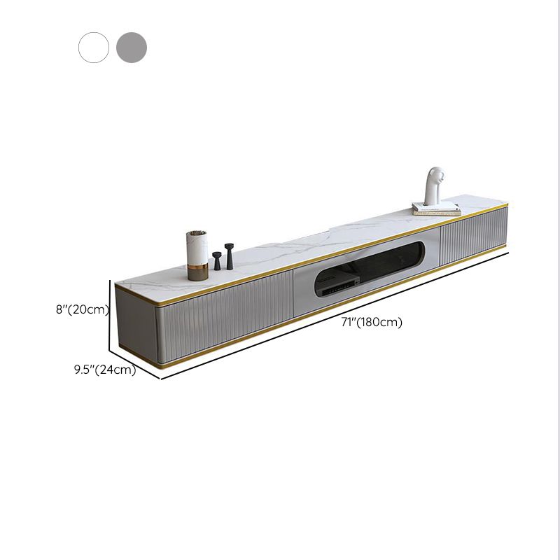 Console de meuble TV mural Console multimédia TV en bois avec 2 tiroirs