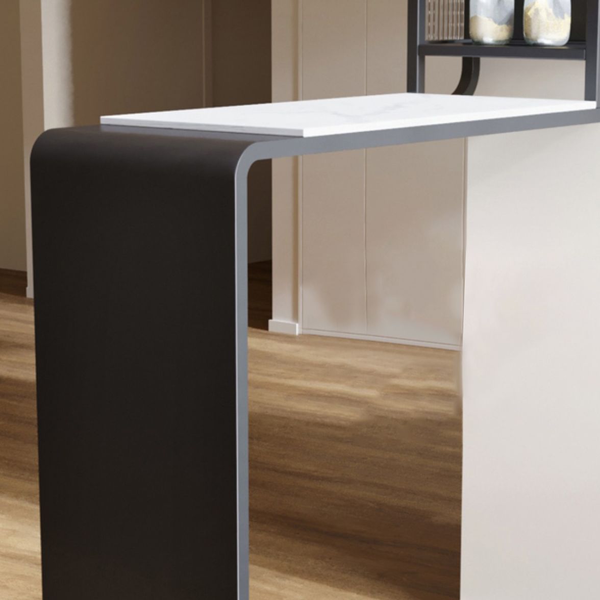Stone Bar Dining Table Modern Bar Table with Pedestal and Glass Cabinet for Dining Room Clearhalo 'Bar Furniture' 'Bar Tables' 'bar_tables' 'furn' 'furn_bar_tables' 'Furniture' 'furniture_bar_tables' 'Kitchen & Dining Furniture' 1200x1200_7f8b516f-d3e4-43d1-8fc2-5eb4a1390aef