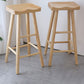 Modern Armless Solid Wood Bar Stool Indoor Backless Contoured Seat Stool
