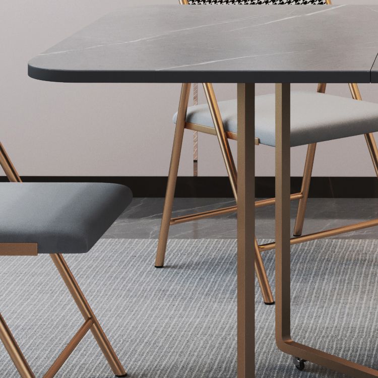 Modern Dining Table Sintered Stone Drop-Leaf Dining Table for Home Use Clearhalo ' dining_table' 'Dining Tables & Seating' 'Dining Tables' 'furn' 'furn_dining_table' 'Furniture' 'furniture_dining_table' 'Kitchen & Dining Furniture' 'kitchen&dining_furn' 'kitchen' 'kitchen_dining_table' 1200x1200_7f8cd0be-6e9e-48d3-93ae-c0824cb10483