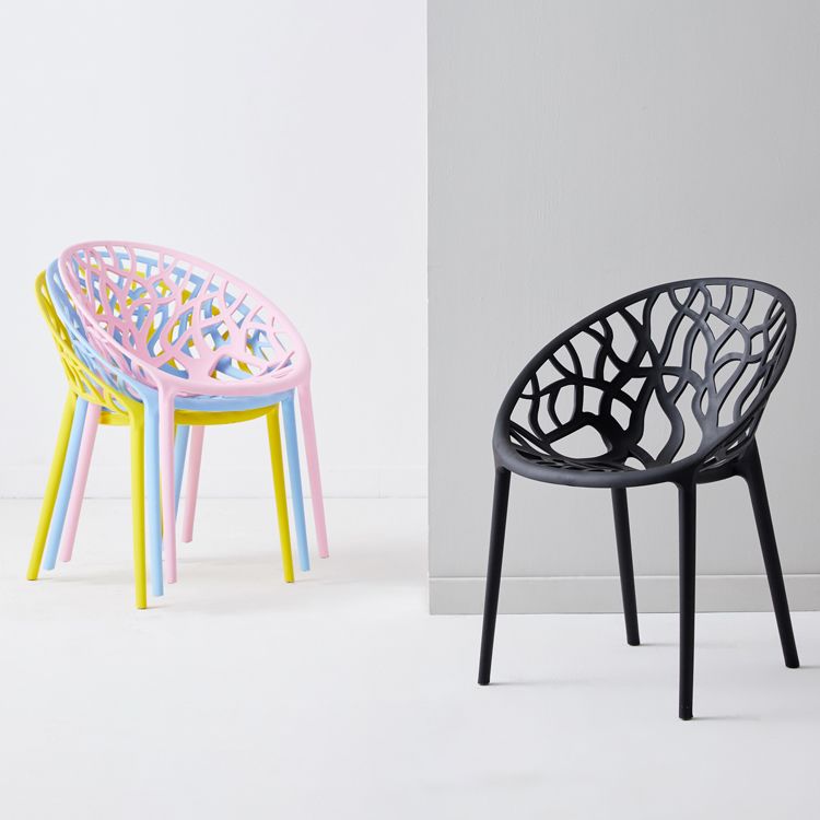 Scandinavian Plastic Dining Chair Cross Back Side Chair with 4 Legs for Home Use Clearhalo ' kitchen&dining_furn' 'Dining Chairs' 'Dining Tables & Seating' 'dining_chair' 'furn' 'furn_dining_chair' 'Furniture' 'furniture_dining_chair' 'Kitchen & Dining Furniture' 'kitchen' 1200x1200_7f8cda60-1999-4de7-acdc-a1f3184d9cf2