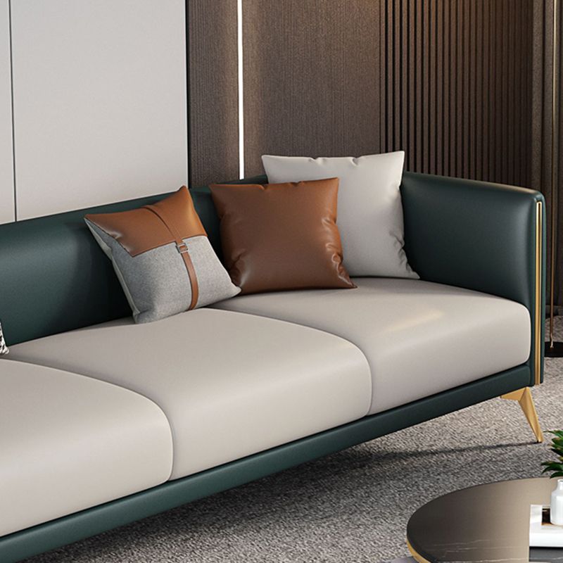 Faux Leather Sofa 80.31" W x 29.52" D x 25.98" H Tuxedo Arm Sofa for Living Room