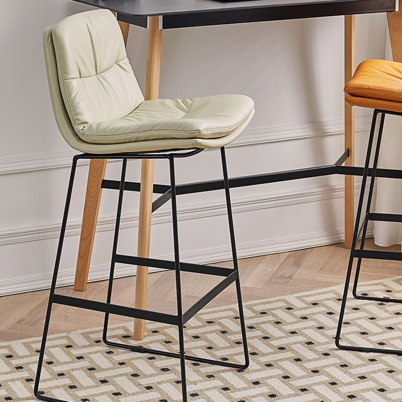 Scandinavian Matte Finish Upholstered Barstool Footrest Coffee Shop Stool Clearhalo 'Bar Furniture' 'Bar Stools' 'bar_stools' 'furn' 'furn_bar_stools' 'Furniture' 'furniture_bar_stools' 'Kitchen & Dining Furniture' 1200x1200_7f8e9455-cab6-42b7-a574-c8aba6036cf0