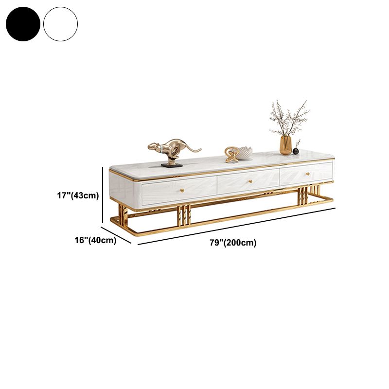 Glamstil Stone TV stehen schwarz -weiß -Fernsehschrank mit Schubladen
