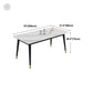 Sintered Stone Top Dining Table Simplicity Rectangle Table with 4 Iron Legs