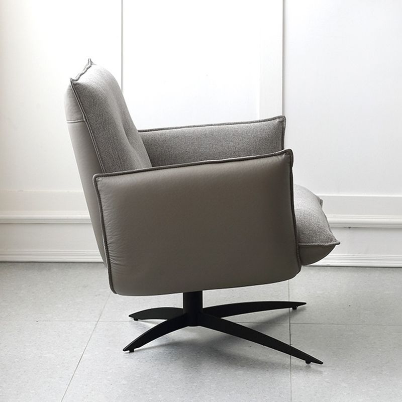 Contemporary Linen 4-Star Tight Back Accent Armchair in Grey Clearhalo 'Accent Chairs' 'accent_chairs' 'Chairs & Seating' 'furn' 'furn_accent_chairs' 'Furniture' 'Living Room Furniture' 1200x1200_7f91472c-11e1-460a-a611-3e7cd4db64fc