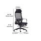 Contemporary Arm Chair Fixed Arm Adjustable Seat Height Swivel Footrest Black Office Chair Clearhalo 'furn' 'furn_office_chair' 'Furniture' 'Office Chairs' 'Office Furniture' 'office_chair' 1200x1200_7f9149c1-93fd-4980-b9db-aa0384f1c513