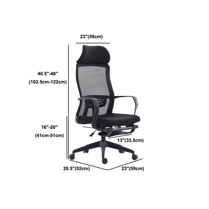 Contemporary Arm Chair Fixed Arm Adjustable Seat Height Swivel Footrest Black Office Chair Clearhalo 'furn' 'furn_office_chair' 'Furniture' 'Office Chairs' 'Office Furniture' 'office_chair' 1200x1200_7f9149c1-93fd-4980-b9db-aa0384f1c513