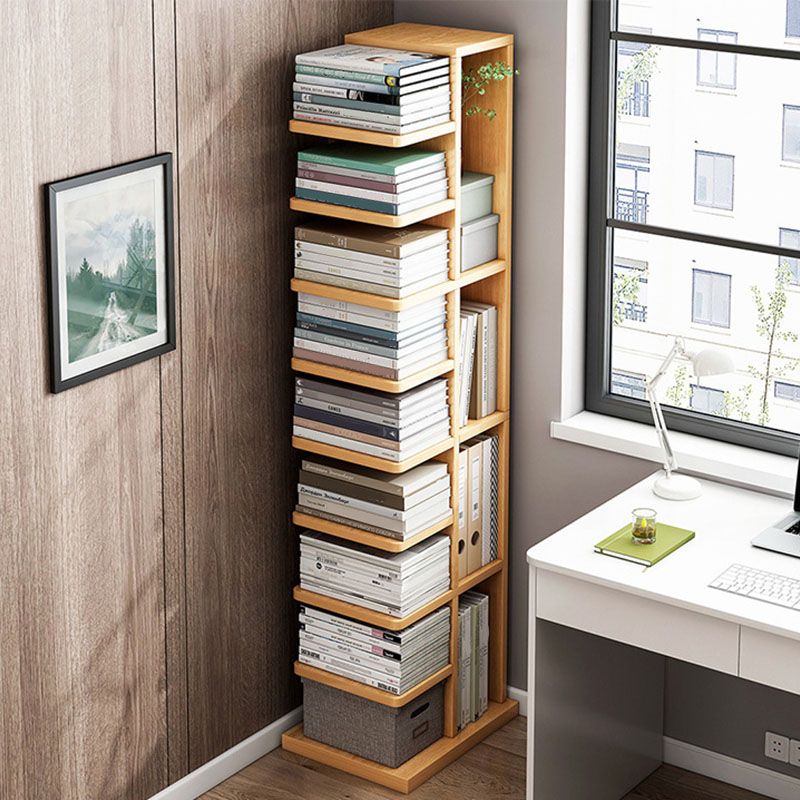 Scaffale di libri di legno di libreria geometrica contemporanea 11,8 "di larghezza