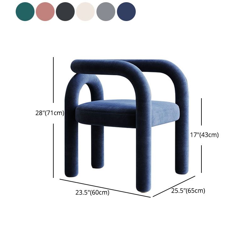 Designer Style Velvet Curved Arm Chair Open Back Matte Finish Dining Chair Clearhalo ' kitchen&dining_furn' 'Dining Chairs' 'Dining Tables & Seating' 'dining_chair' 'furn' 'furn_dining_chair' 'Furniture' 'furniture_dining_chair' 'Kitchen & Dining Furniture' 'kitchen' 1200x1200_7f925dac-c054-4a66-8305-7169ad604cd8
