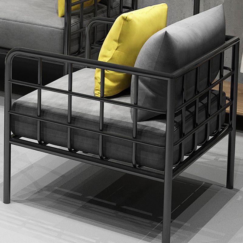 Contemporary Metal Square Arm Sofa Fabric Cushions Sofa for Living Room Clearhalo 'furn' 'furn_sofas' 'Furniture' 'Living Room Furniture' 'Sofa' 'sofas' 1200x1200_7f935caf-c525-45b4-88e3-43e20ac3d734