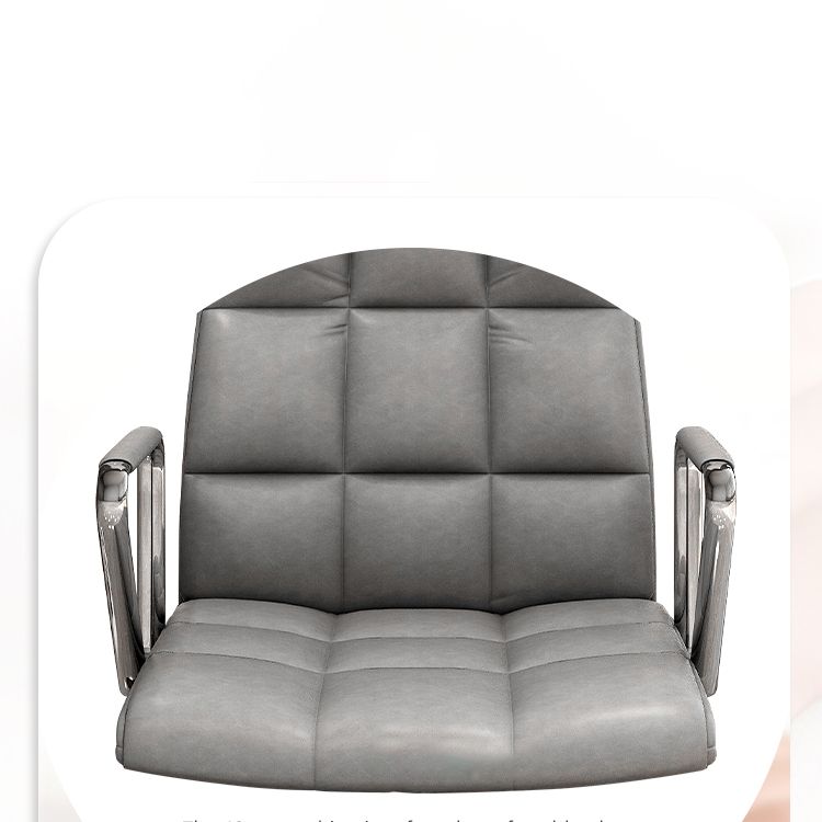 Modern Fixed Arms Desk Chair Faux Leather Mid Back Office Chair Clearhalo 'furn' 'furn_office_chair' 'Furniture' 'Office Chairs' 'Office Furniture' 'office_chair' 1200x1200_7f93883d-adaa-417e-b94b-9d062720702a