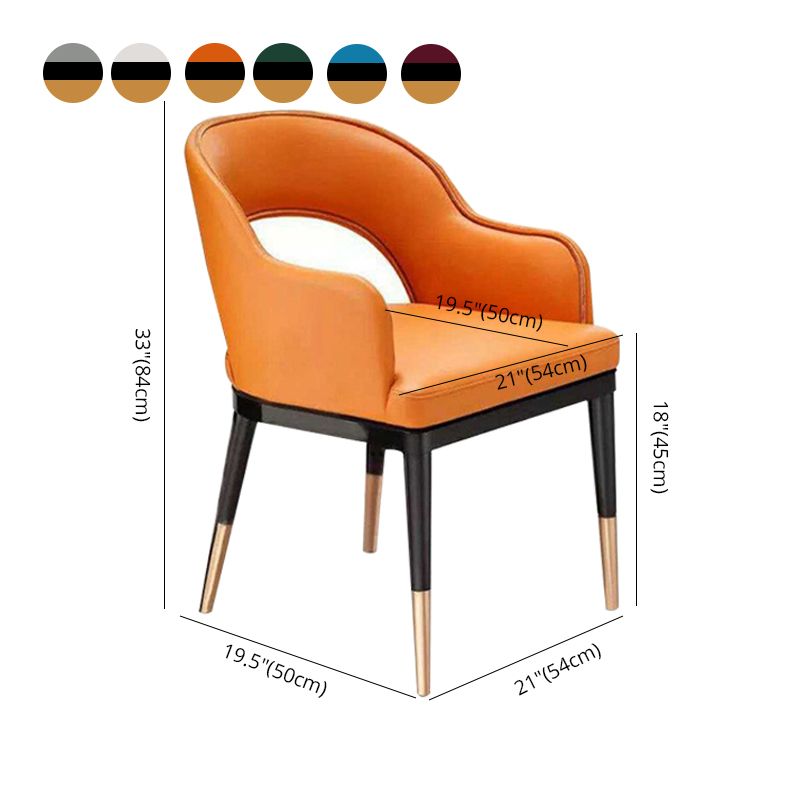 Glam Wood Dining Room Chairs Leather Dining Arm Chairs for Restaurant Use Clearhalo ' kitchen&dining_furn' 'Dining Chairs' 'Dining Tables & Seating' 'dining_chair' 'furn' 'furn_dining_chair' 'Furniture' 'furniture_dining_chair' 'Kitchen & Dining Furniture' 'kitchen' 1200x1200_7f93ab80-7ed5-4a39-846e-00cf8dc656ec