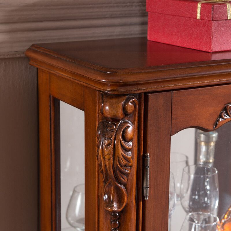 Traditional Rubberwood Display Stand Glass Doors Display Cabinet for Living Room Clearhalo 'Display & China Cabinets' 'display_china_cabinets' 'furn' 'furn_display_china_cabinets' 'Furniture' 'Kitchen & Dining Furniture' 1200x1200_7f93b0ba-492a-490c-bee7-455e82c31f18