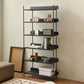 Industrial Etagere Bookshelf Metal Shelves Included Open Back Bookcase