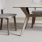 Modern Dining Table Sintered Stone Dinner Table with Wooden Base