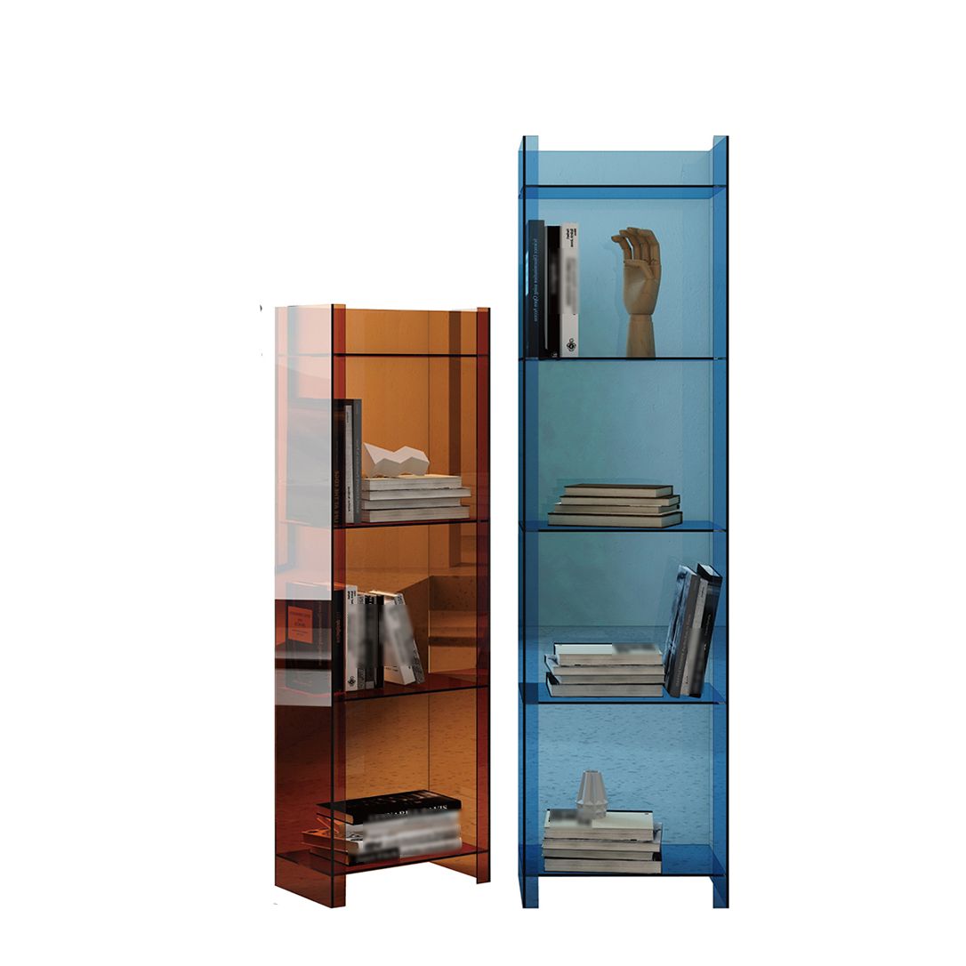 Glam Vertical Closed Back Standard Bookshelf Acrylic Bookshelf for Home Clearhalo 'Bookcases' 'furn' 'furn_bookcases' 'Furniture' 'furniture_bookcases' 'kitchen' 'kitchen_bookcases' 'Living Room Furniture' 'Office Furniture' 1200x1200_7f951808-b152-4e0a-a1b0-9dfb88c08d41