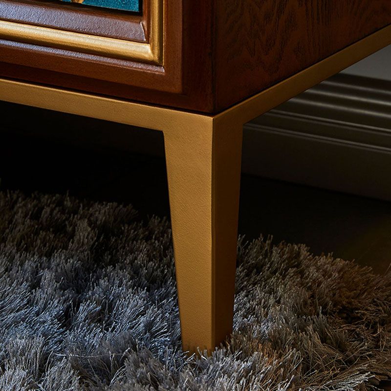 Luxurious Buffet Table Gold Frame Multi Drawer Dining Table for Living Room Clearhalo 'buffet_sideboard' 'Buffets & Sideboards' 'Furniture' 'furniture_buffet_sideboard' 'Kitchen & Dining Furniture' 1200x1200_7f96922e-eed2-49d2-8a7e-064b7c122a75