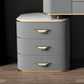 3/5-Drawers Vanity Luxurious Stone Top Vanity Table and Stool Set in Grey